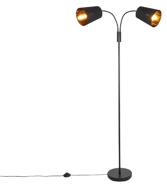 Inteligentna lampa podłogowa czarna w komplecie z 2 żarówkami WiFi P45 - Carmen