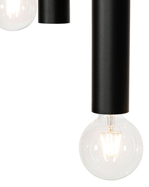 Designerska lampa wisząca czarna owalna 7-światłowa - Tuba