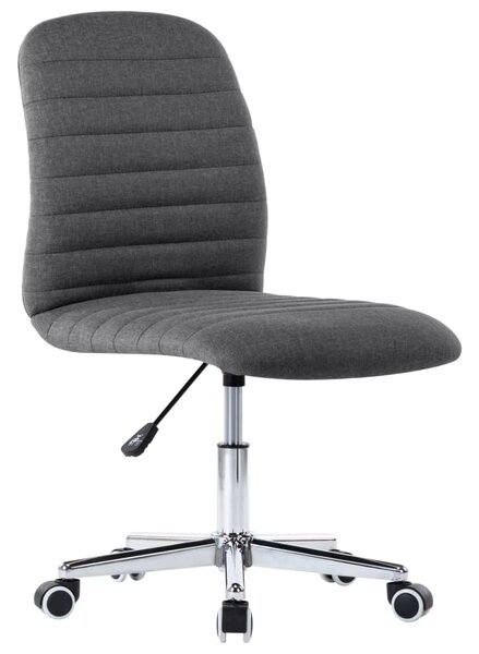 Obrotowe krzesło biurowe, szare, tapicerowane tkaniną