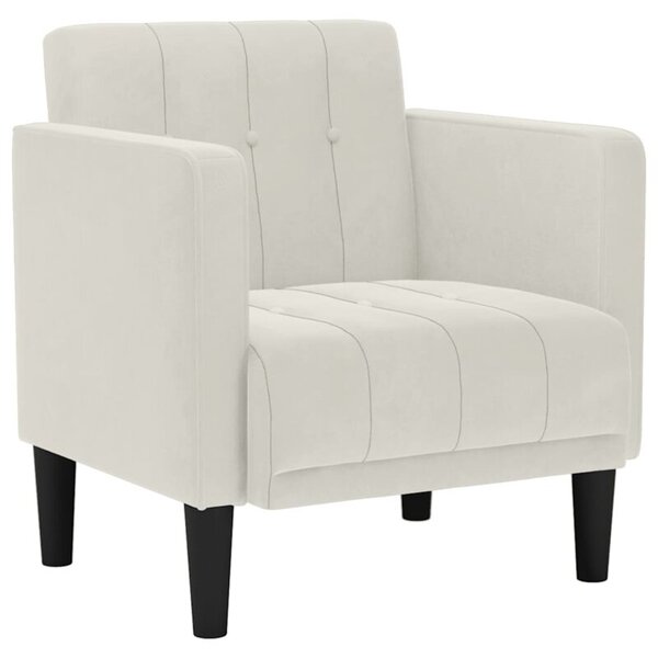 Sofa fotel z podÅokietnikami kremowy 53 cm aksamit