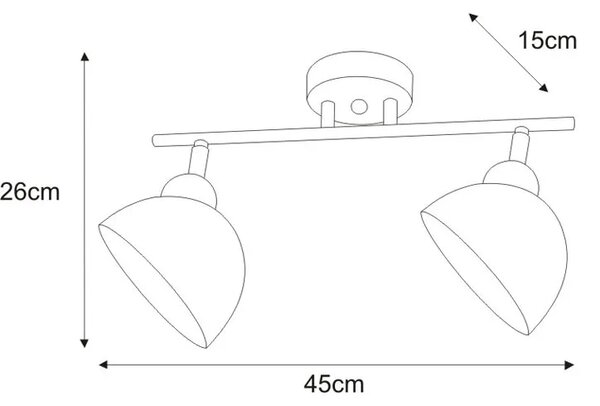 Dwupunktowa listwa sufitowa w stylu loft - 5X A783 K4-C61