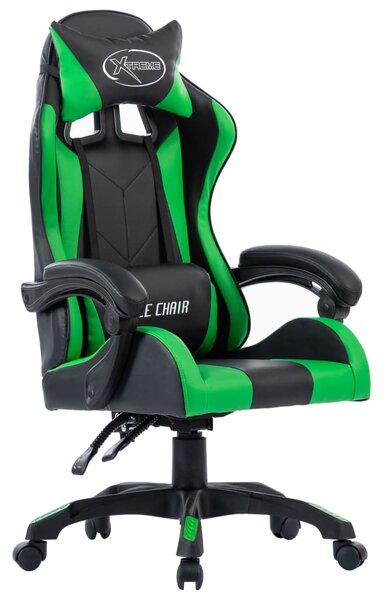 Fotel dla gracza, zielony, sztuczna skóra