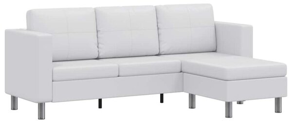 Sofa 3-osobowa, skÃ³ra syntetyczna, biaÅa