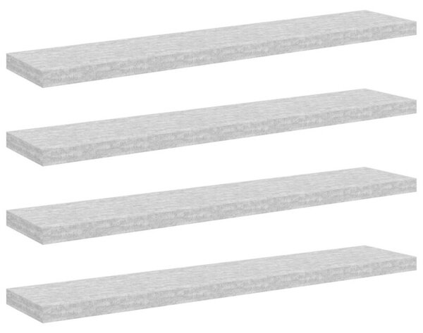 Półki ścienne, 4 szt., szarość betonu, 120 x 23,5 x 3,8 cm, mdf