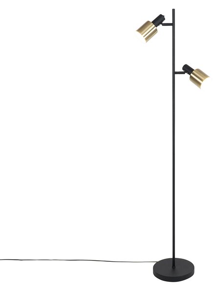 Inteligentna lampa podłogowa czarno-złota z 2 Wifi A60 - Stijn Oswietlenie wewnetrzne