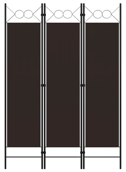 Parawan 3-panelowy, brązowy, 120 x 180 cm