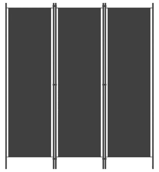 Parawan 3-panelowy, czarny, 150 x 180 cm