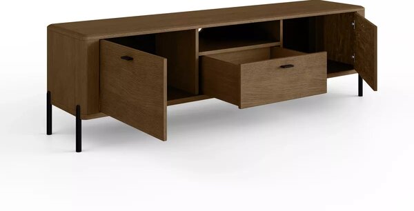 Dębowa szafka RTV na metalowych nogach Madera 49