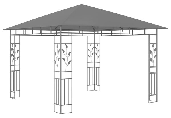 Altana ogrodowa z moskitierą, 3x3x2,73 m, antracytowa, 180 g/m²