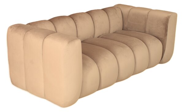 Sofa dwuosobowa welurowa beżowa nowoczesna do salonu na recepcję SOMA 2