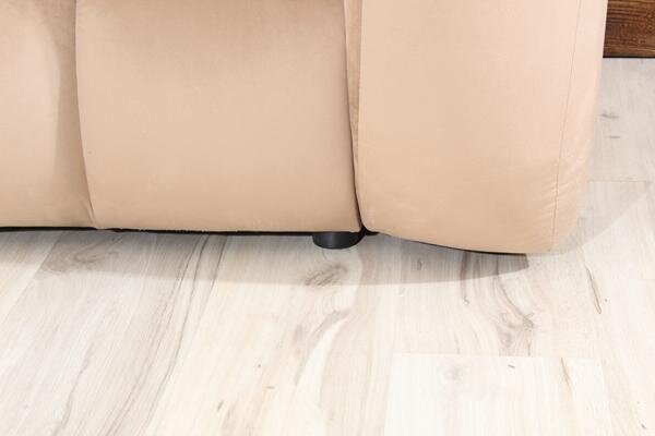 Sofa dwuosobowa welurowa beżowa nowoczesna do salonu na recepcję SOMA 2
