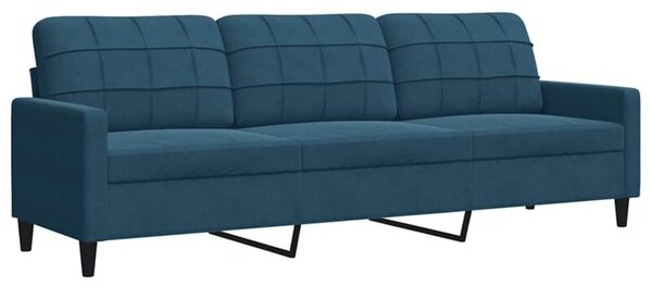 Sofa 3-osobowa, niebieski, 210 cm, obita aksamitem