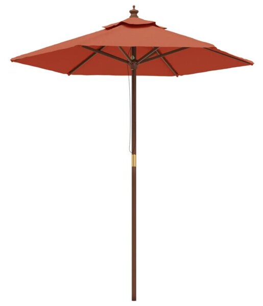 Parasol ogrodowy na drewnianym słupku, terakotowy, 196x231 cm