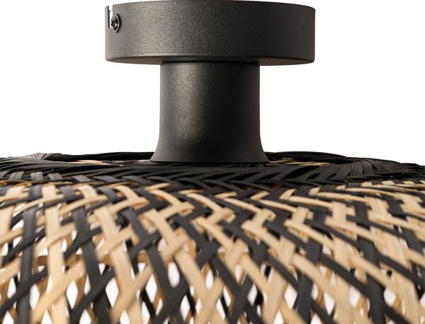 Inteligentna lampa sufitowa czarna bambusowa 40 cm z Wifi A60 - Ostrava