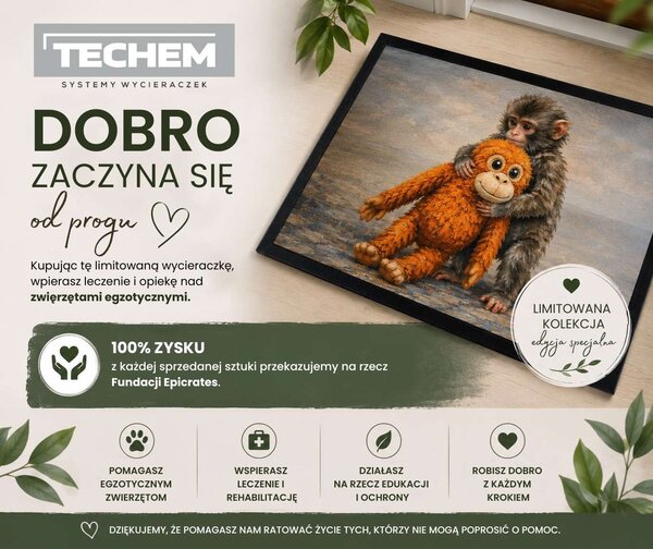 Wycieraczka Cuddly Monkey 50x75 cm