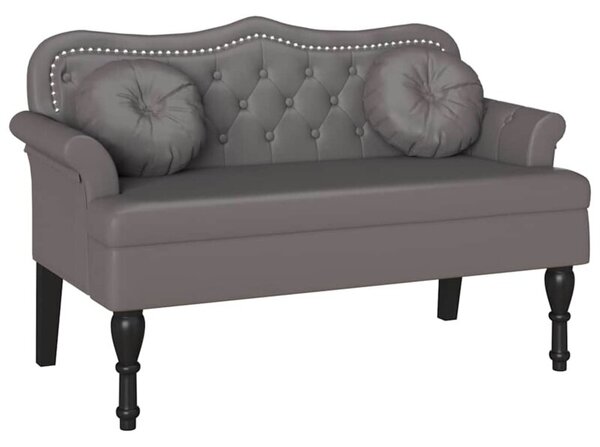 Ławka chesterfield z ekoskóry w stylu eleganckim - szara