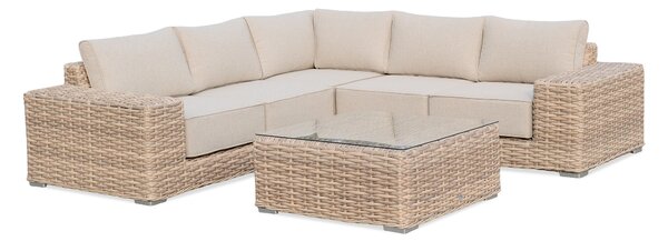 Narożnik ogrodowy z technorattanu VEGA CAFFE Beige - FURRORE