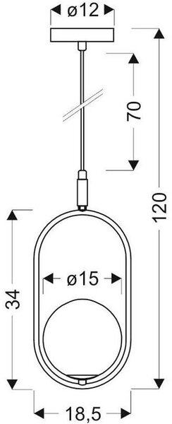Lampa wisząca w stylu glamour mosiądz - K061 R0-T63