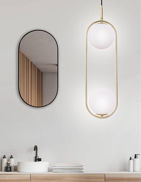 Lampa wisząca do sypialni mosiądz - K062 B9-G44