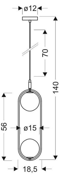 Lampa wisząca do sypialni mosiądz - K062 B9-G44