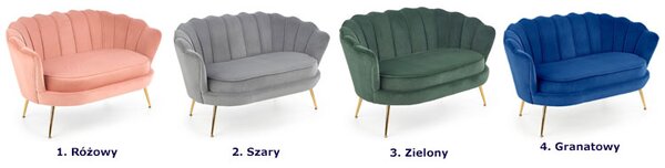 Zielona tapicerowana sofa glamour R1-N66