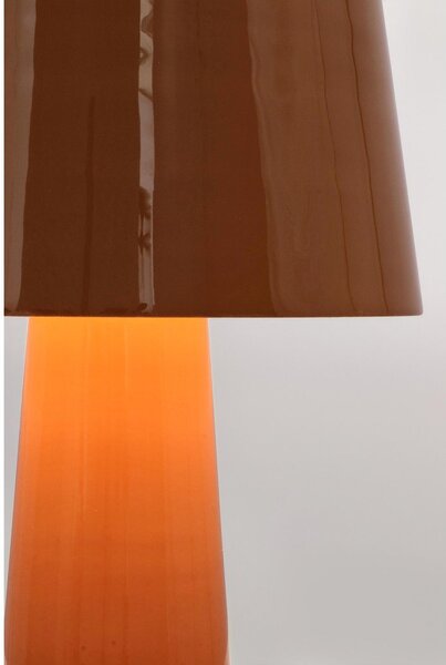 Pomarańczowa metalowa lampa stołowa LED z metalowym kloszem (wysokość 51 cm) Turner – Bizzotto