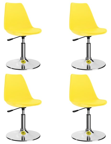 Obrotowe krzesła stołowe, 4 szt., żółte, sztuczna skóra