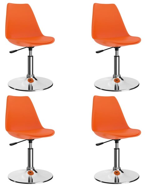 Obrotowe krzesła stołowe, 4 szt., pomarańczowe, sztuczna skóra