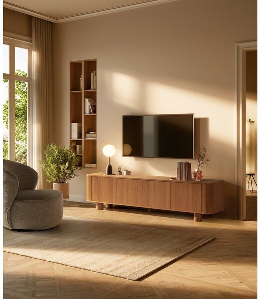 Szafka pod TV w dekorze dębu w naturalnym kolorze 180x50,5x40 cm Padoc – MOME