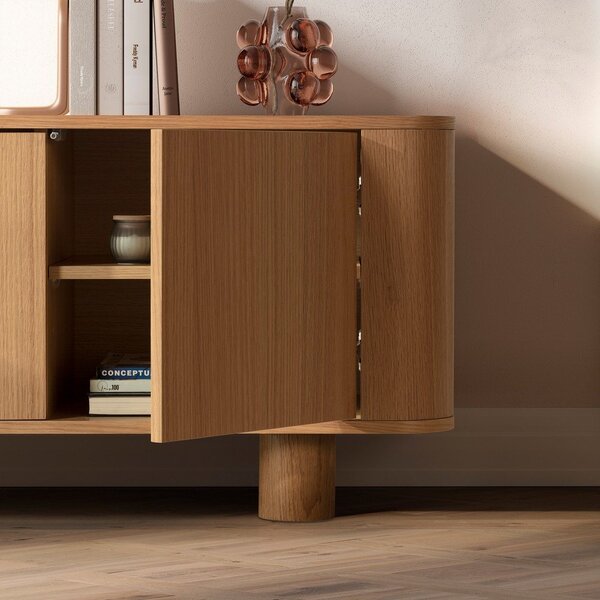 Szafka pod TV w dekorze dębu w naturalnym kolorze 180x50,5x40 cm Padoc – MOME