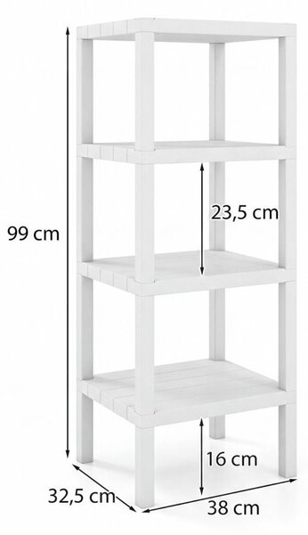 4-poziomowy regał z tworzywa sztucznego
