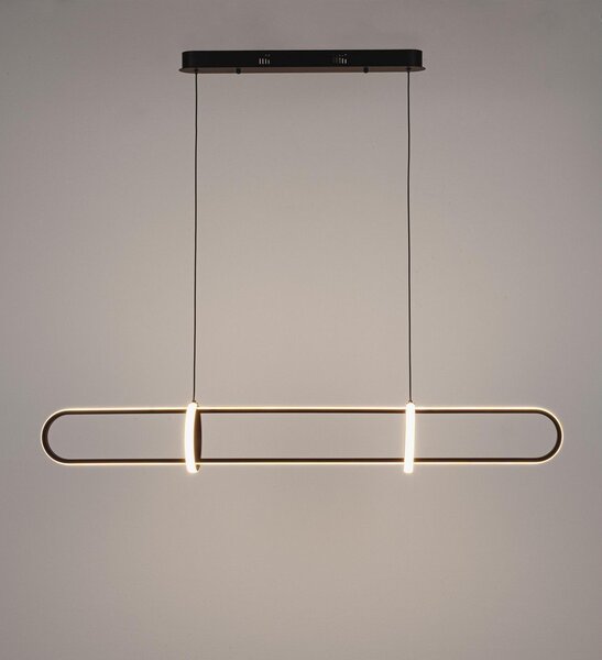 Czarna metalowa lampa wisząca LED Alken – Bizzotto