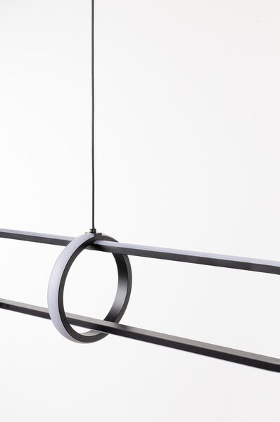 Czarna metalowa lampa wisząca LED Alken – Bizzotto