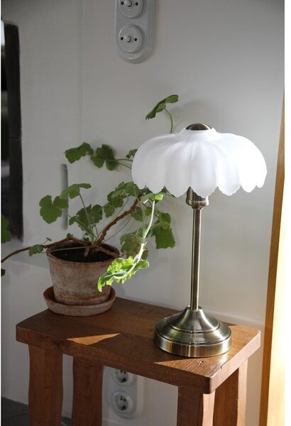 Kremowa/w kolorze mosiądzu lampa stołowa (wysokość 43 cm) Kurage – Markslöjd