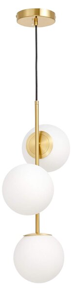 LAMPA WISZĄCA NOWOCZESNA MOSIĘŻNA BIAŁE KULE STELVIO 3