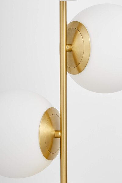 LAMPA WISZĄCA NOWOCZESNA MOSIĘŻNA BIAŁE KULE STELVIO 4