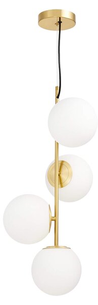 LAMPA WISZĄCA NOWOCZESNA MOSIĘŻNA BIAŁE KULE STELVIO 4