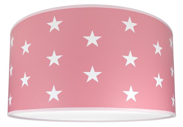 LAMPDAR Plafon dziecięcy STARS PINK 2xE27/60W/230V różowa SA0664