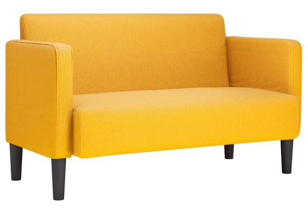 Sofa dwuosobowa jasnoÅ¼Ã³Åta 109 cm tkanina sztruksowa