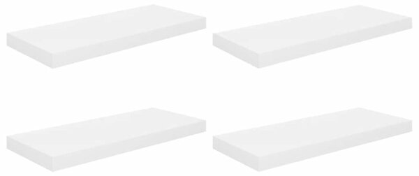Półki ścienne 4 szt., wysoki połysk, białe, 60x23,5x3,8 cm, mdf