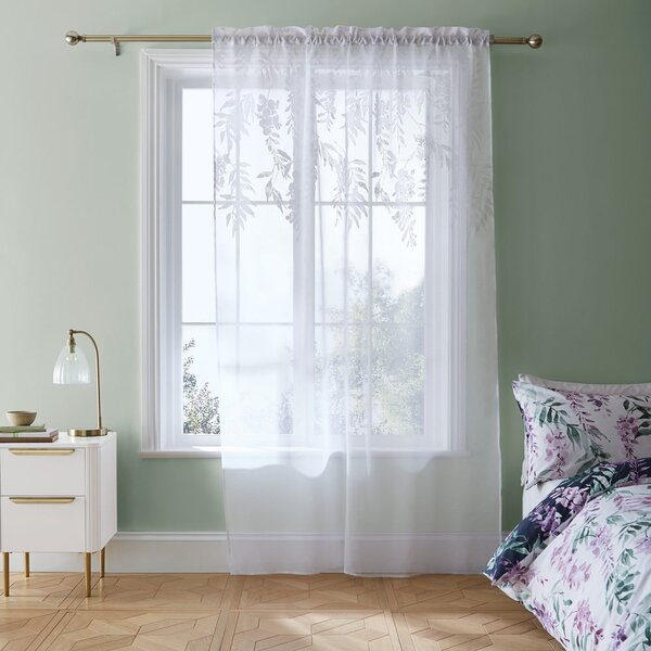 Biała firanka 140x122 cm Wisteria Floral – Catherine Lansfield