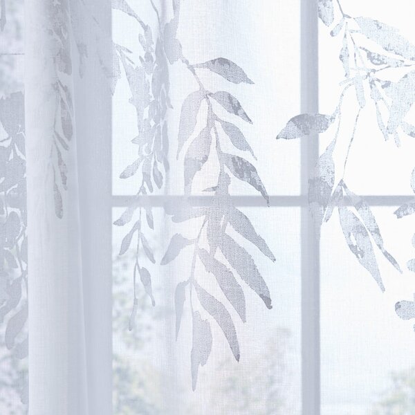 Biała firanka 140x122 cm Wisteria Floral – Catherine Lansfield