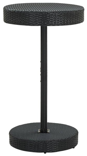 Stolik ogrodowy, czarny, 60,5 x 106 cm, polirattan