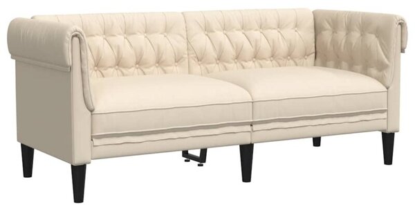 Sofa chesterfield dwuosobowa, obita lnem