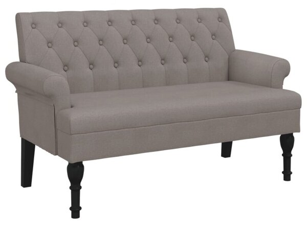 Ławka z oparciem, kolor taupe, 120x62x75,5 cm, tkanina