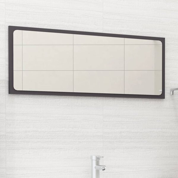 Lustro łazienkowe, szare, 90x1,5x37 cm, płyta wiórowa