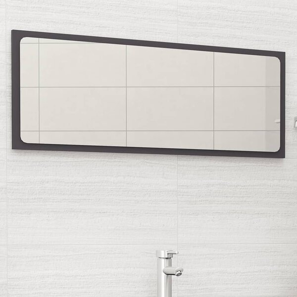 Lustro łazienkowe, szare, 100x1,5x37 cm, płyta wiórowa