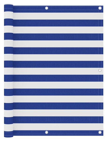 Parawan balkonowy, biało-niebieski, 120x300 cm, tkanina Oxford