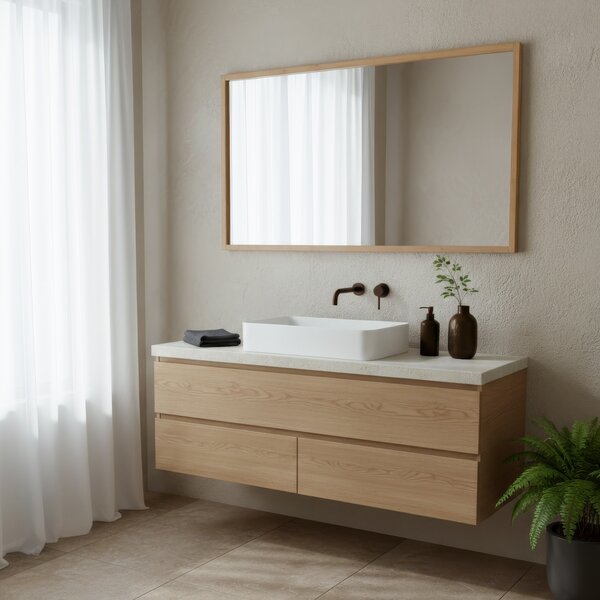 Lustro ścienne B044 NAT, bambus, L