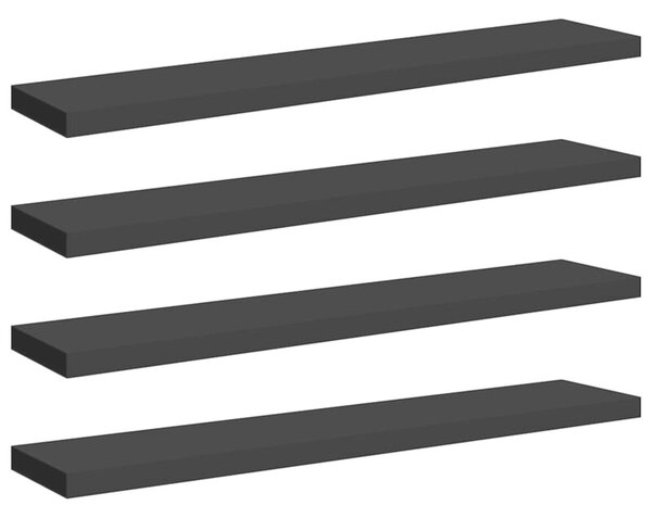 Półki ścienne, 4 szt., czarne, 120x23,5x3,8 cm, mdf